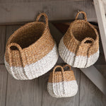 Seagrass Round Handle Basket Set of 3