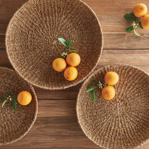 Seagrass Round Tray Set of 3