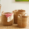 Seagrass Round Long Handle Basket Set of 3