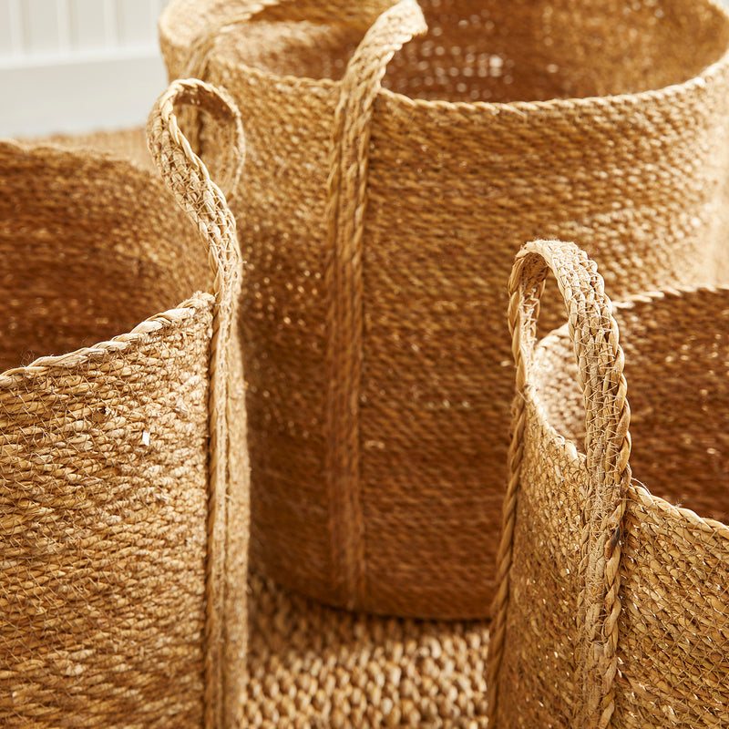 Seagrass Round Long Handle Basket Set of 3