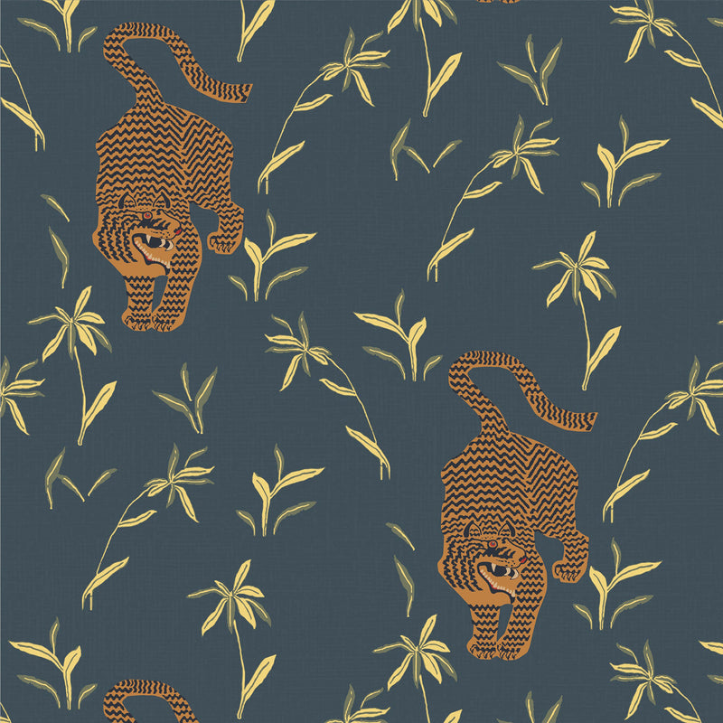 Mitchell Black Stalking Tiger Wallpaper