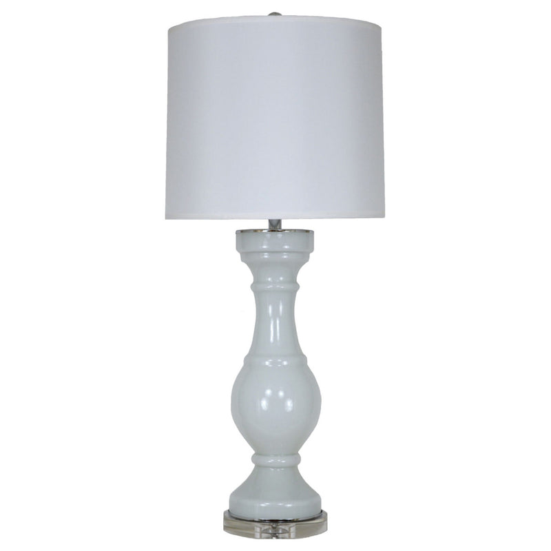 Light Blue Glass Table Lamp