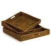 Burma Rattan Ottoman Tray Set of 3