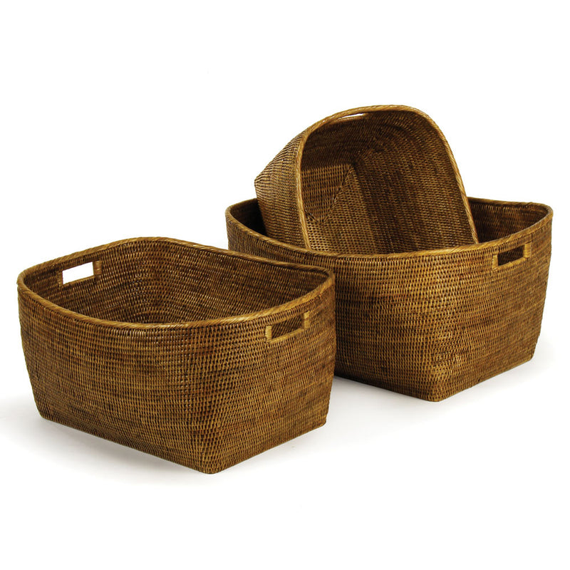 Burma Rattan Family Handle Basket Set of 3