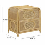 TOV Furniture Tina Natural Rattan Nightstand