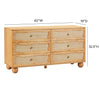 TOV Furniture Grappa Natural Wood & Rattan Wavy Dresser