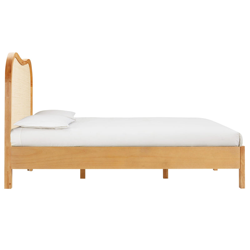 TOV Furniture Grappa Natural Wood & Rattan Bed