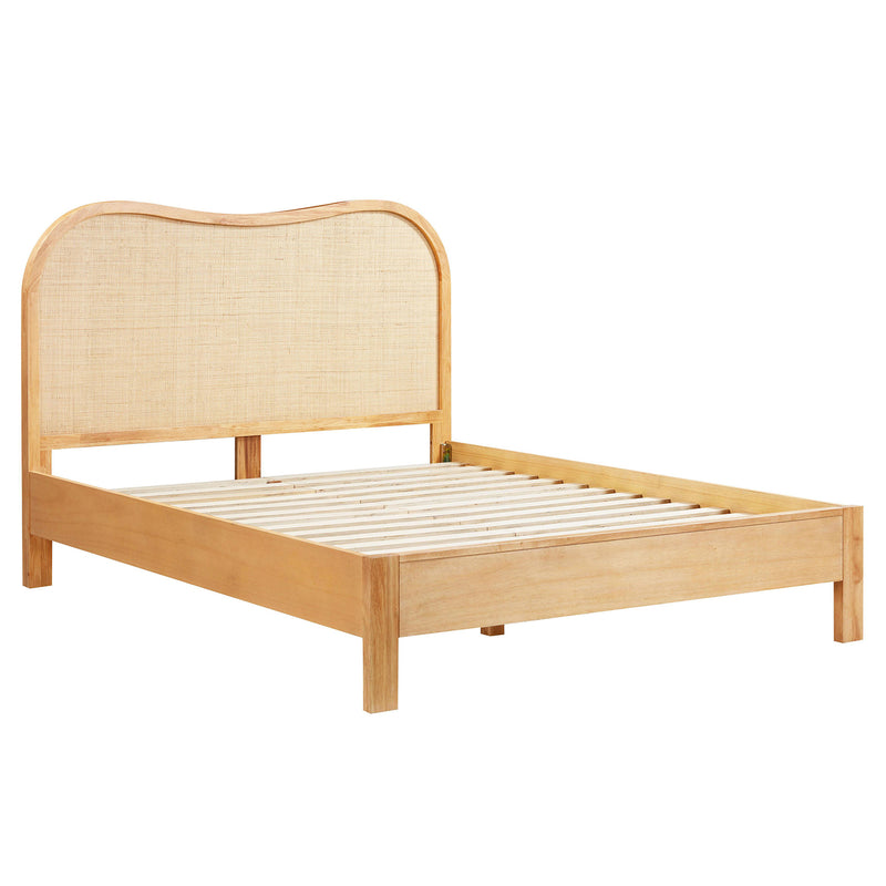 TOV Furniture Grappa Natural Wood & Rattan Bed