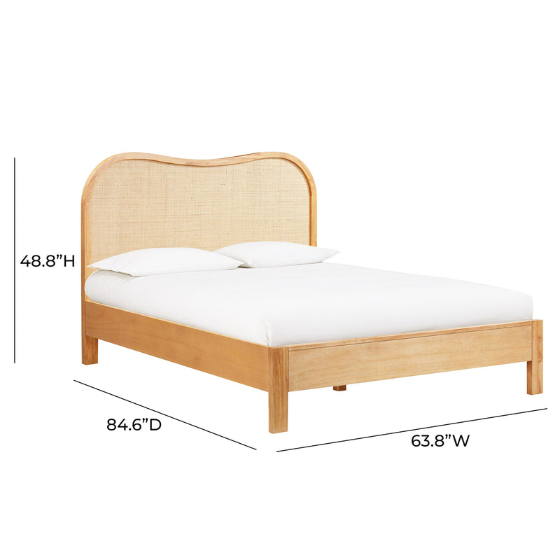 TOV Furniture Grappa Natural Wood & Rattan Bed