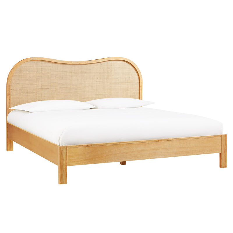 TOV Furniture Grappa Natural Wood & Rattan Bed