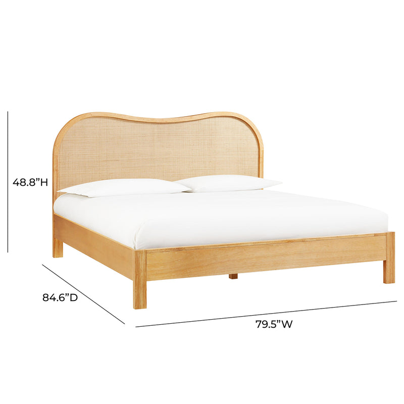 TOV Furniture Grappa Natural Wood & Rattan Bed