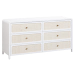 TOV Furniture Patty White Rattan 6 Drawer Dresser