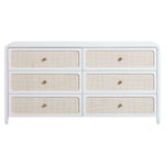 TOV Furniture Patty White Rattan 6 Drawer Dresser