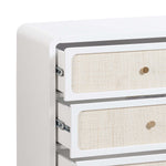 TOV Furniture Patty White Rattan 6 Drawer Dresser