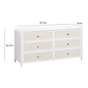 TOV Furniture Patty White Rattan 6 Drawer Dresser