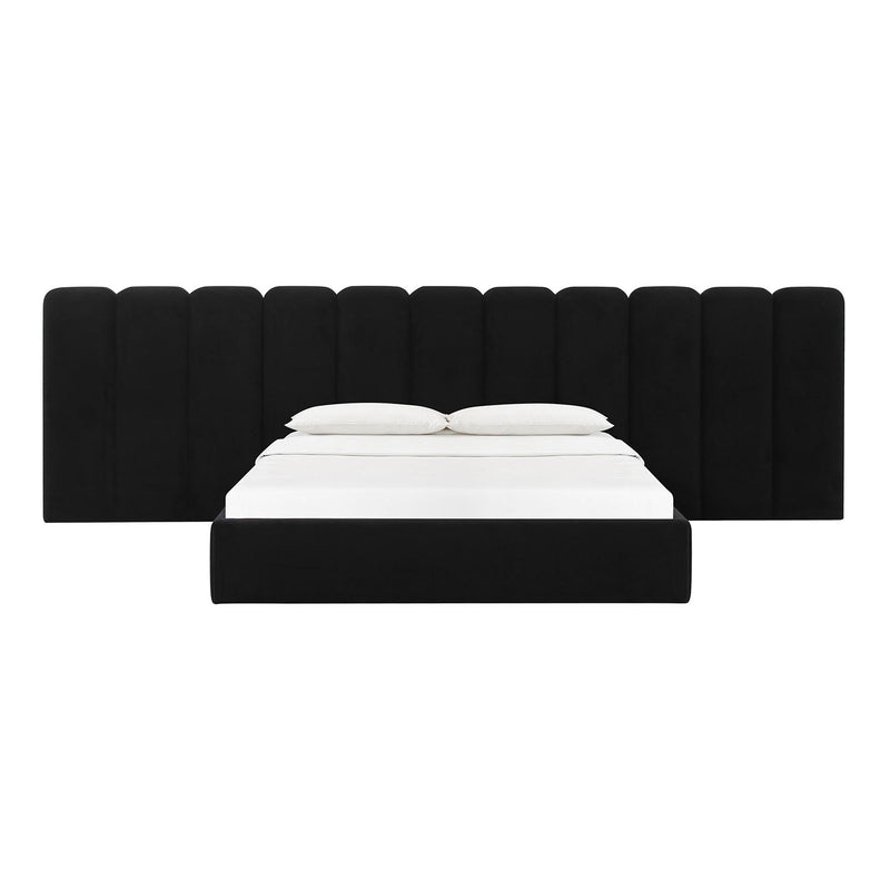 TOV Furniture Palani Velvet Bed with Wings