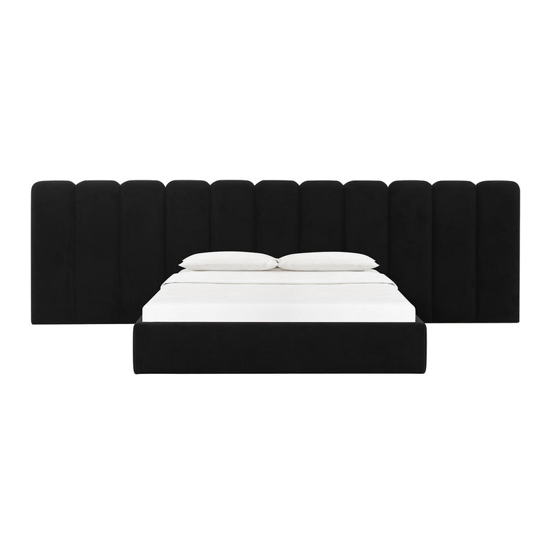 TOV Furniture Palani Velvet Bed with Wings