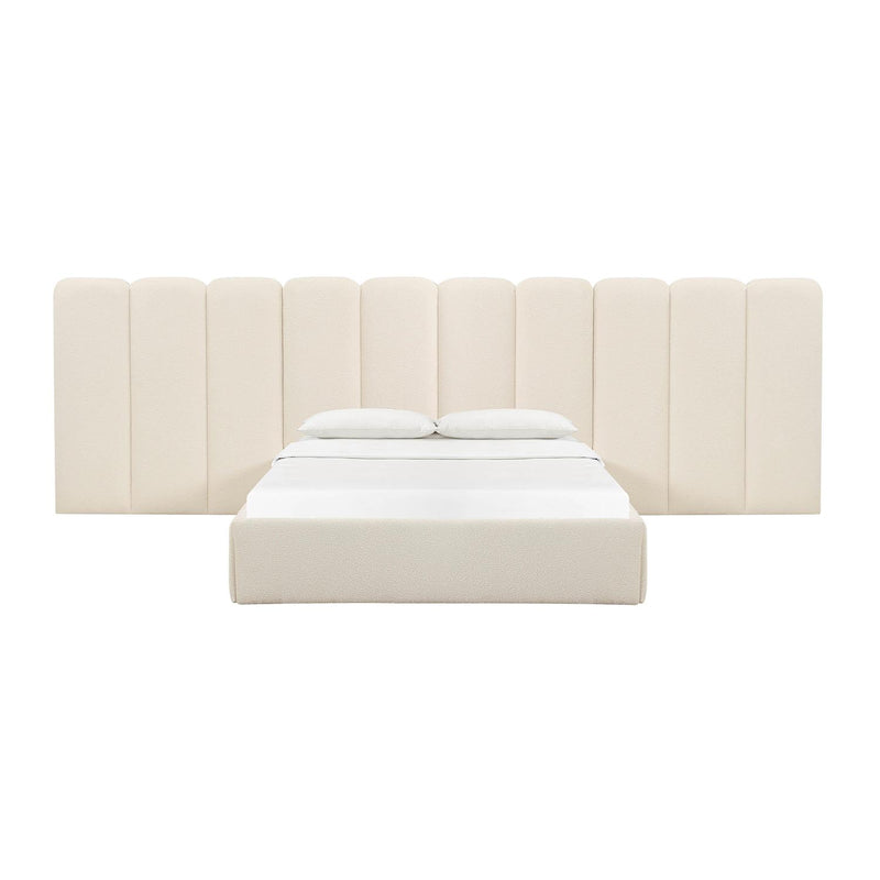 TOV Furniture Palani Boucle Bed with Wings