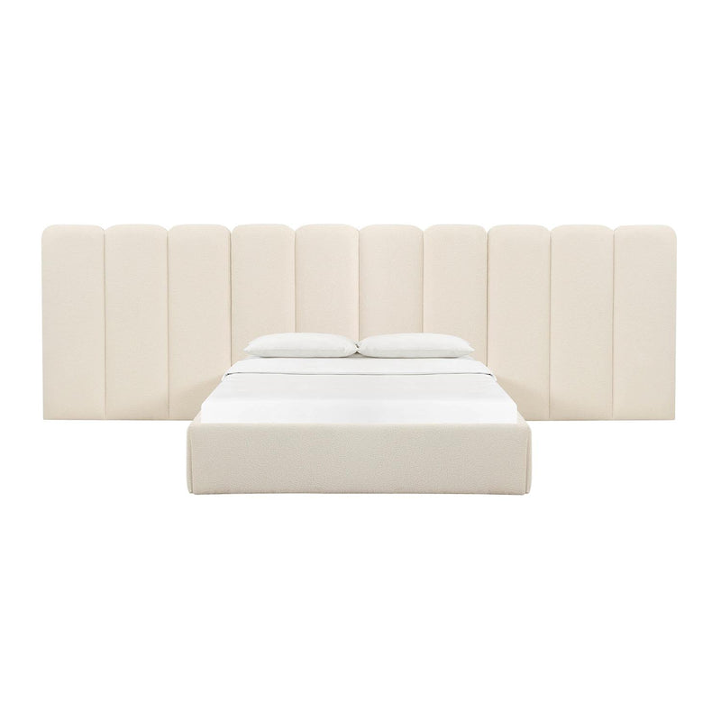 TOV Furniture Palani Boucle Bed with Wings