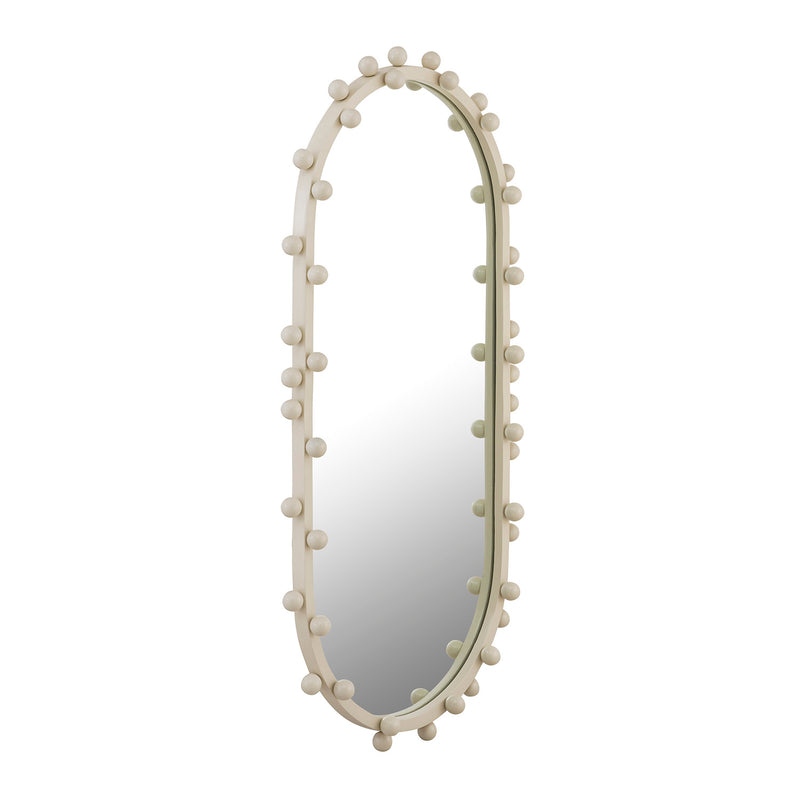 TOV Furniture Bubbles Ivory Oval Wall Mirror