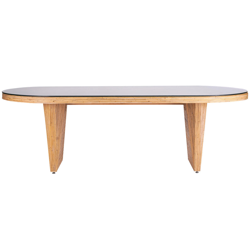 TOV Furniture Caren Natural Rattan Oval Dining Table