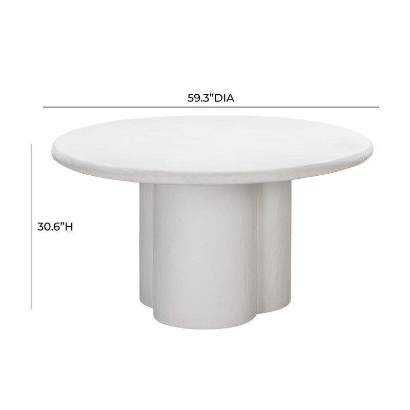 TOV Furniture Elika Faux Plaster Round Dining Table