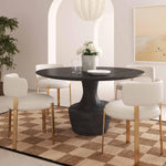 TOV Furniture Gevra Acacia & Faux Plaster Round Dining Table