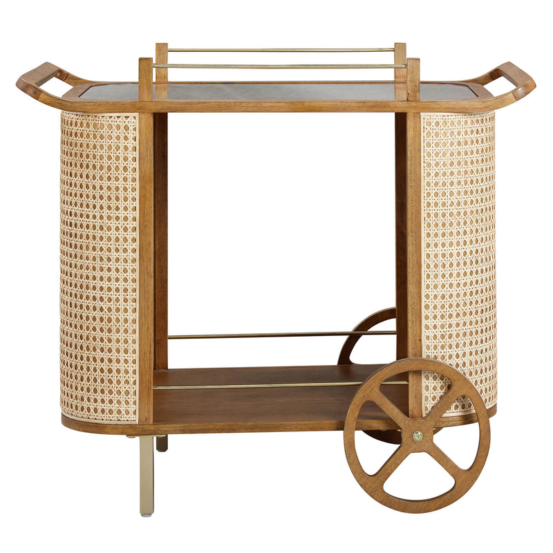 TOV Furniture Yuma Rattan Bar Cart