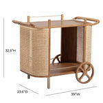 TOV Furniture Yuma Rattan Bar Cart