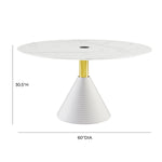 TOV Furniture Piper White Round Dining Table