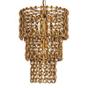 TOV Furniture Nirsa Brass Chain Link 3 Tier Chandelier