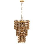 TOV Furniture Nirsa Brass Chain Link 3 Tier Chandelier