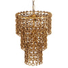 TOV Furniture Nirsa Brass Chain Link 3 Tier Chandelier