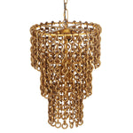 TOV Furniture Nirsa Brass Chain Link 3 Tier Chandelier