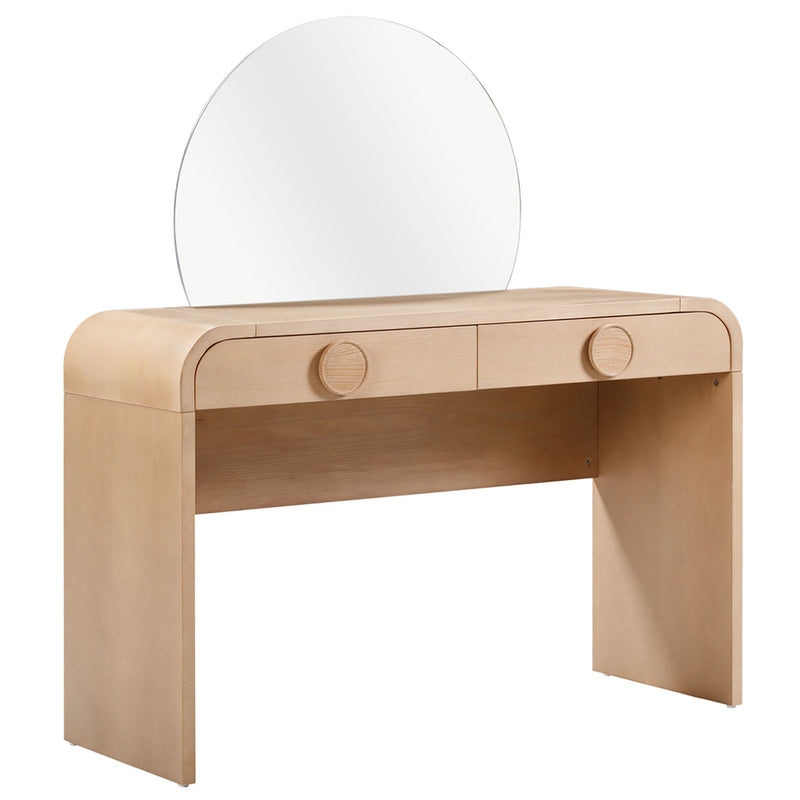 TOV Furniture Moonrise 2 Drawer Vanity Desk with Mirror