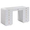 TOV Furniture Hollywood White Vanity Desk with Mirror