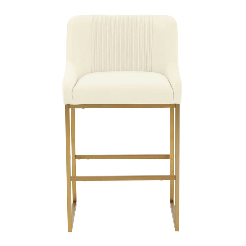 TOV Furniture Lisa Pleated Velvet Counter Stool