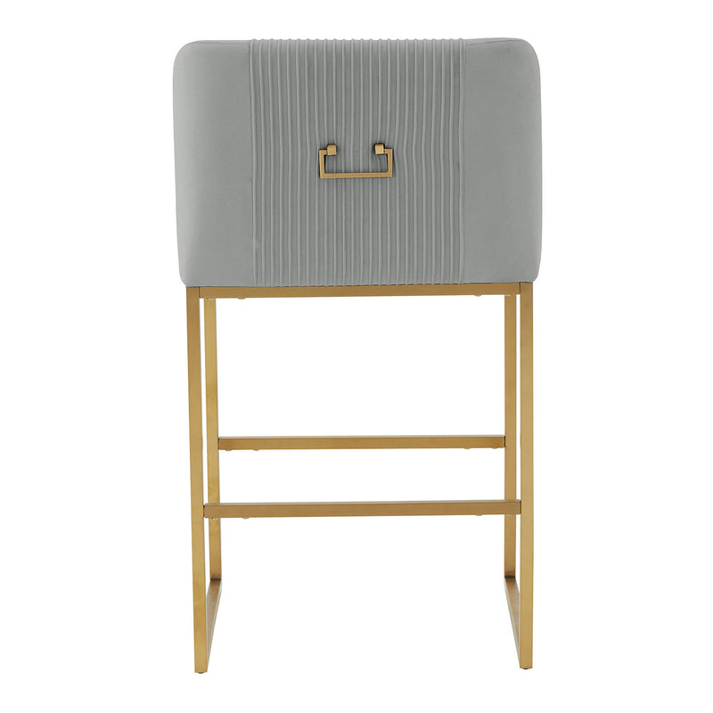 TOV Furniture Lisa Pleated Velvet Counter Stool