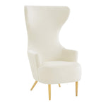 TOV Furniture Julia Velvet Channel Tufted Wingback Chair