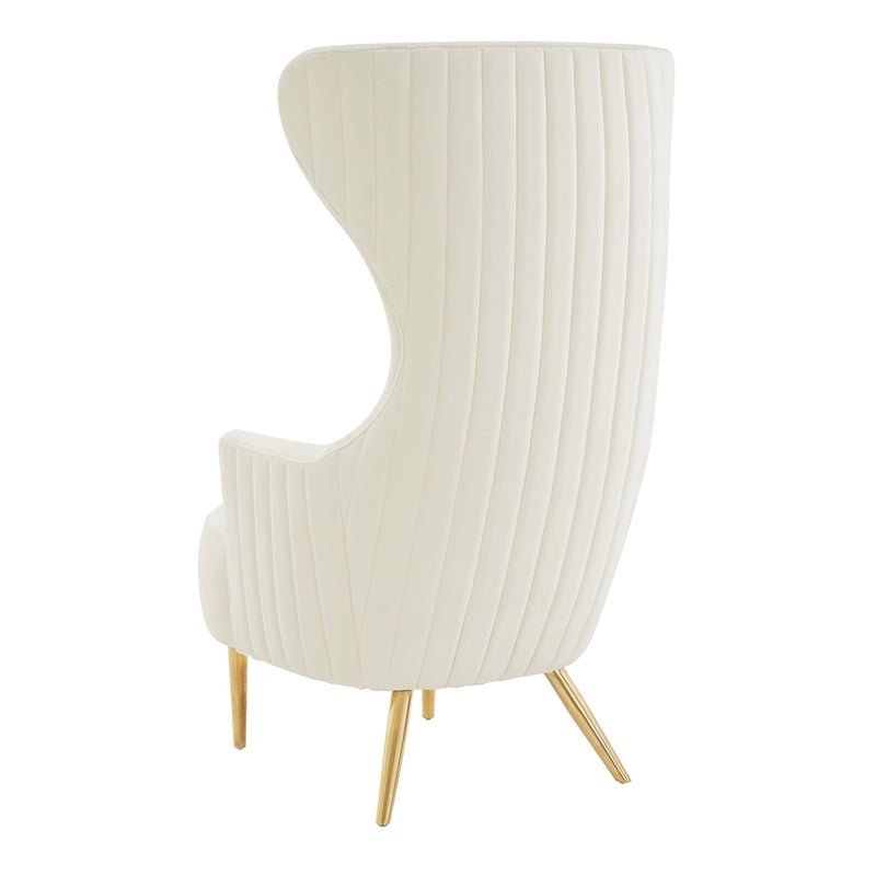 TOV Furniture Julia Velvet Channel Tufted Wingback Chair