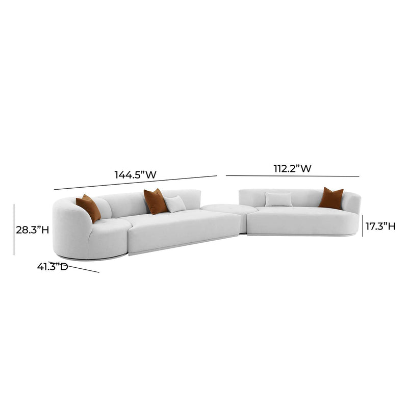 TOV Furniture Fickle 4 Piece Modular RAF Sectional Sofa