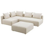 TOV Furniture Hangover Linen 4 Piece Modular Chaise Sectional