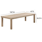 TOV Furniture Cassie Outdoor Rectangular Dining Table