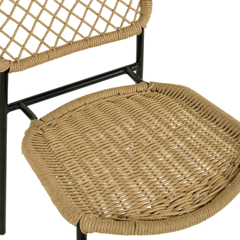 TOV Furniture Lucy Natural Dyed Cord Stackable Outdoor Dining Stool