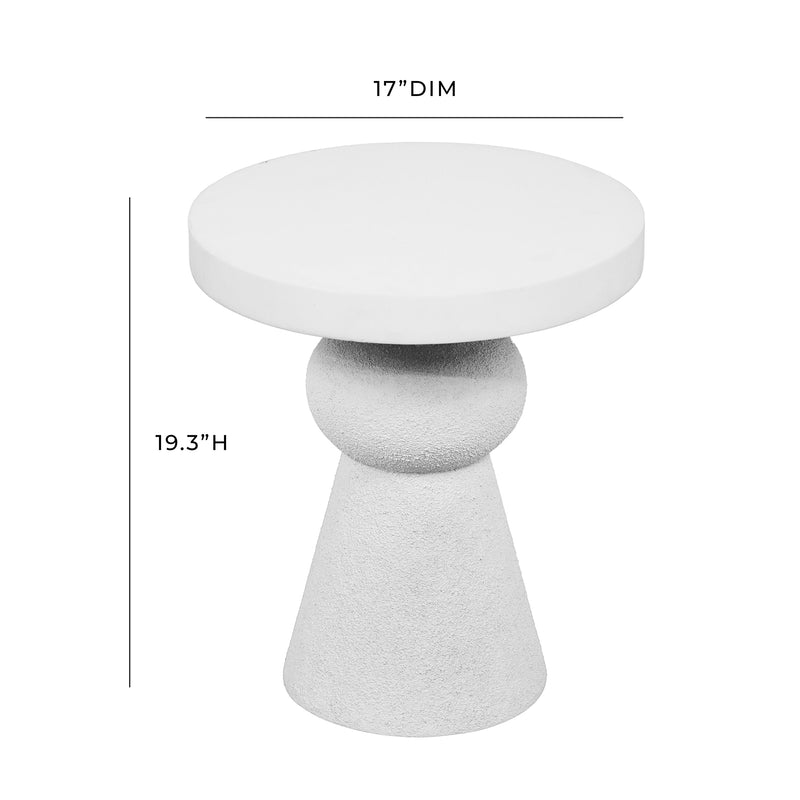 TOV Furniture Lupita White Side Table