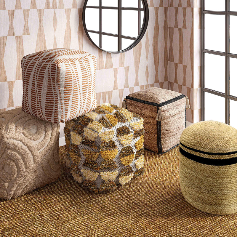 TOV Furniture Ember Woven Pouf