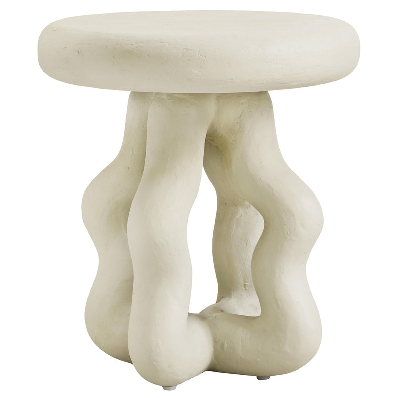 TOV Furniture Maddie Cream Textured Indoor/Outdoor Side Table