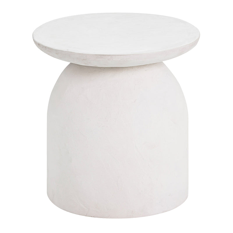 TOV Furniture Aloe White Concrete Side Table