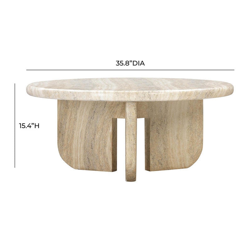 TOV Furniture Patrizia Concrete Round Coffee Table