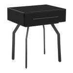 TOV Furniture Santana Black Glass Side Table